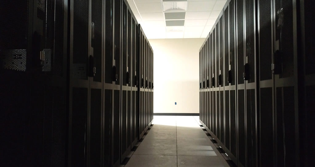 Data center server racks for secure cloud storage, web hosting and virtual services with redundant infrastructure in East Texas