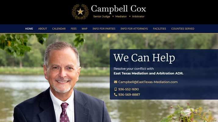 Example of East Texas business website design by NacSpace based in Nacogdoches