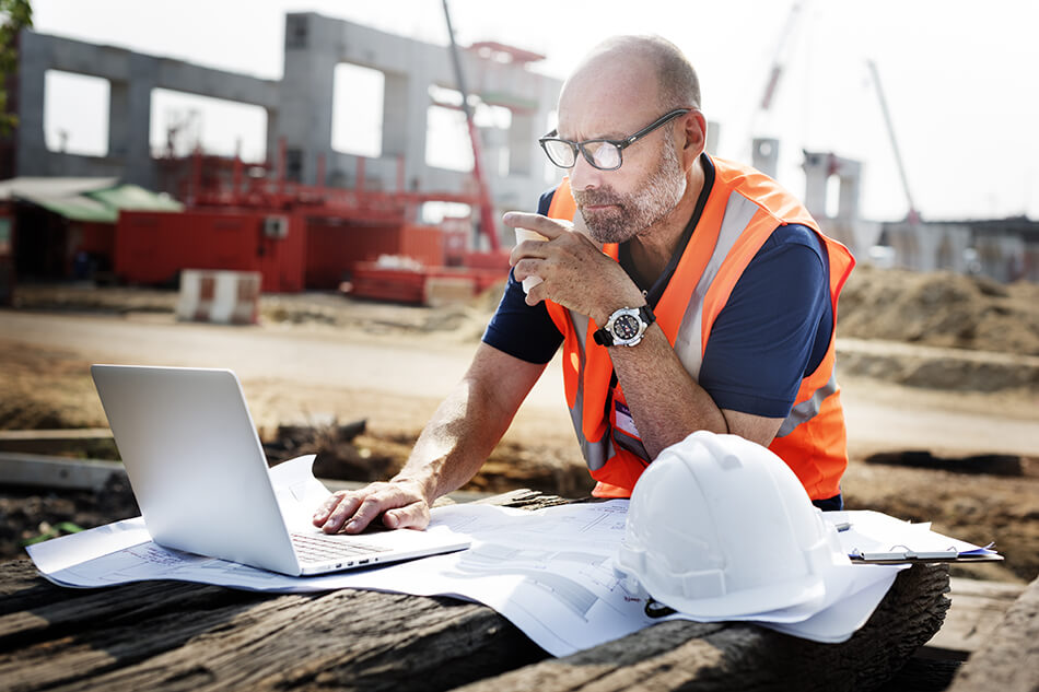 General contractor at a construction site