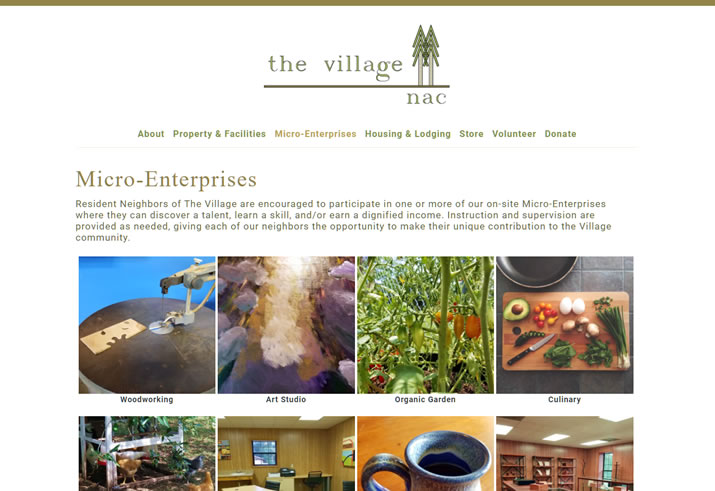 Free website design donation for local East Texas non-profit The Village in Nacogdoches